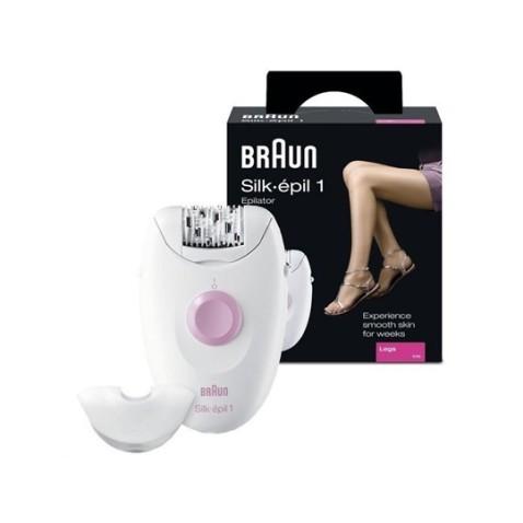 Braun Silk-Épil 1, épilateur Fil et Sans Fil à 20 Pinces en blanc et violet