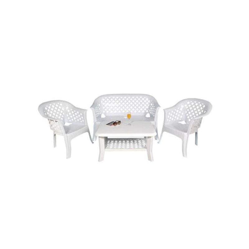 Salon de jardin Lariana Blanc 4 places
