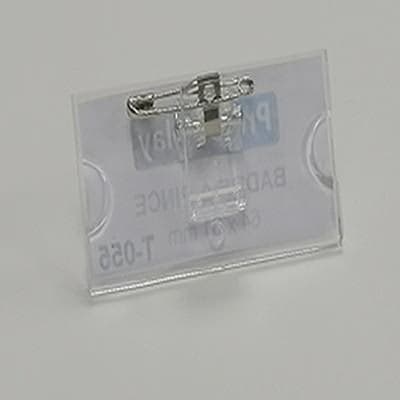Pro Display T-055, Badge à pince rectangulaire 64 x 31 mm transparent
