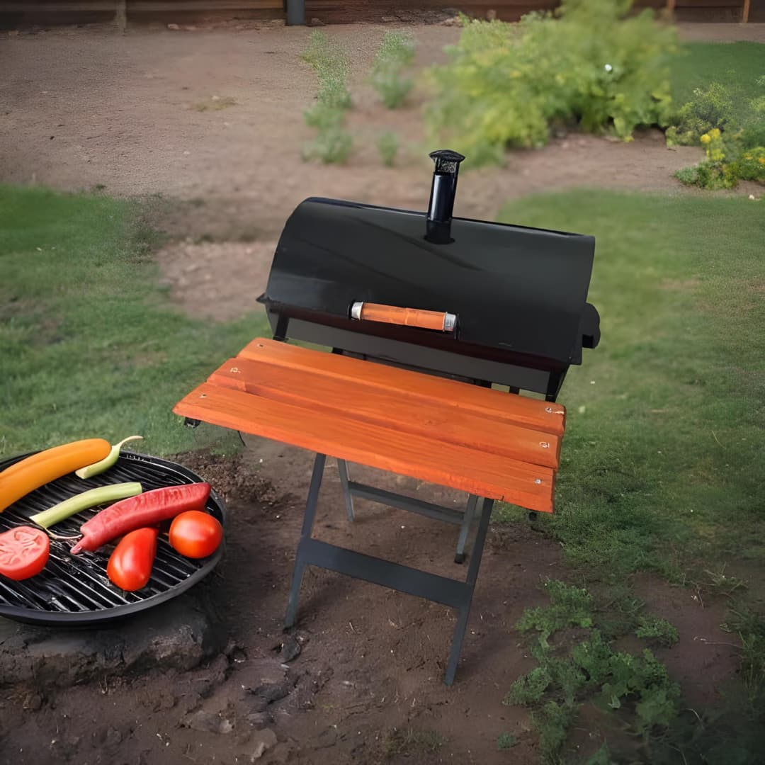 Barbecue à Charbon Avec Couvercle avec grille 50 cm en métal