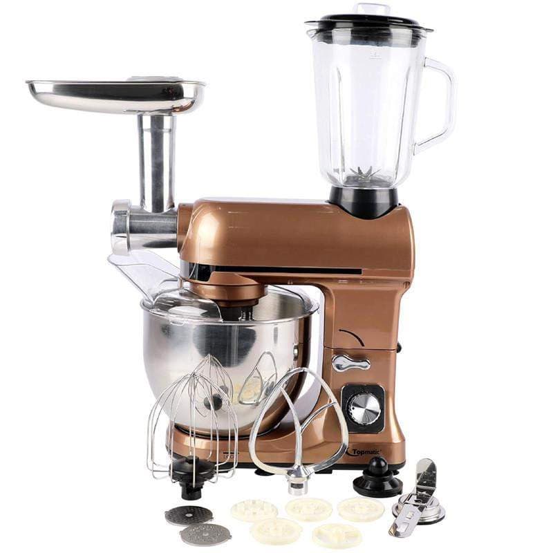 Robot Pétrin Multifonction  TOPMATIC PKM-1800BG 1800W 5 Litres-Marron