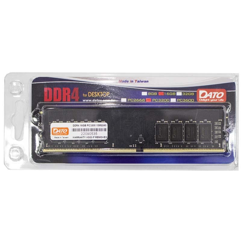 Barrette Mémoire DIMM Dato 16 GB DDR4 3200Mhz Tunisie