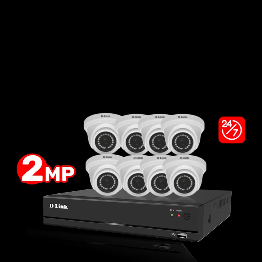 Pack 8 caméras de surveillance 2MP D-LINK / Tunisie