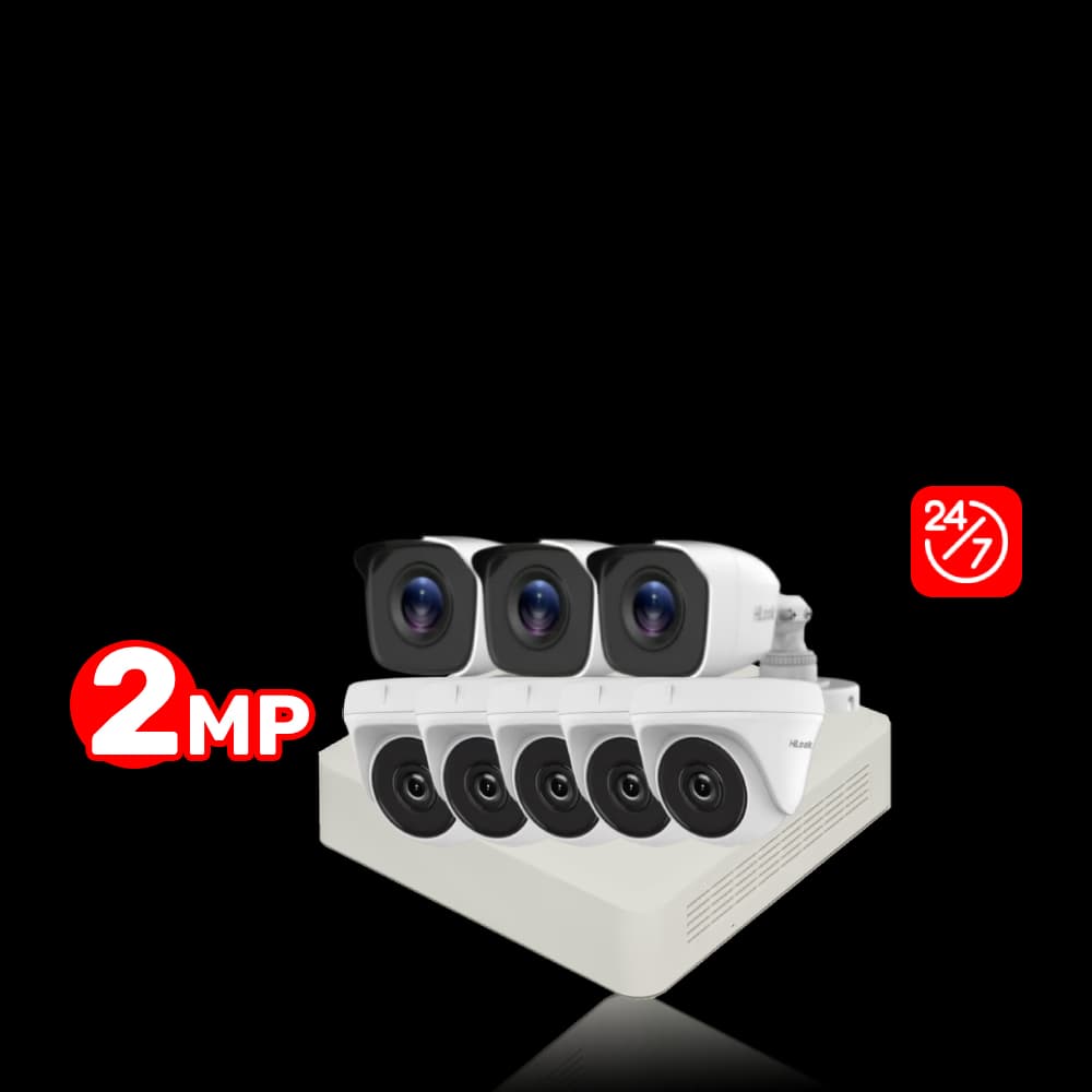 Pack 8 cameras De Surveillance HILOOK 2 MP/ Tunisie