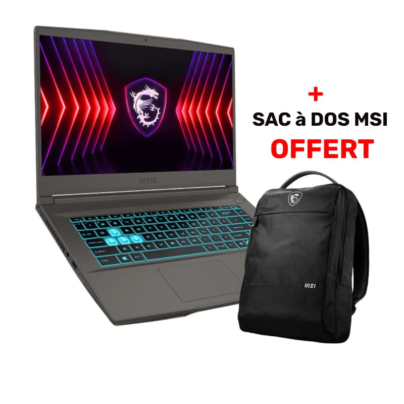PC Portable Gamer MSI Thin 15 B13UCX i5 13è Gén 8Go 512 SSD RTX 2050