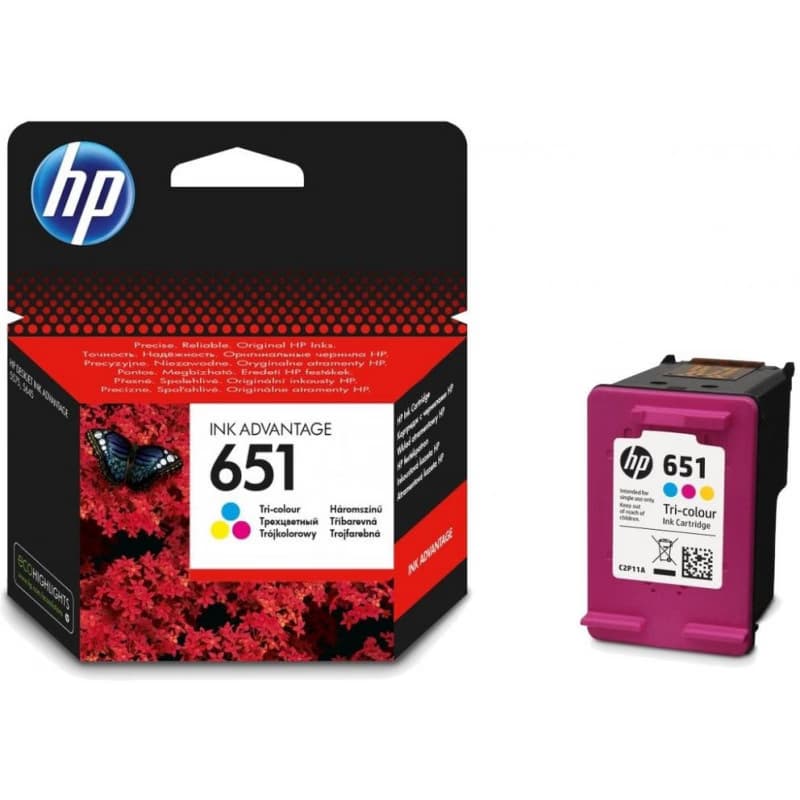 Cartouche jet d'encre HP original HP 651 Trois couleurs