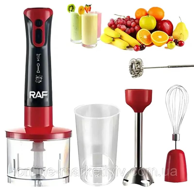 Mixeur plongeant RAF R340R 3 en 1 2000W Rouge