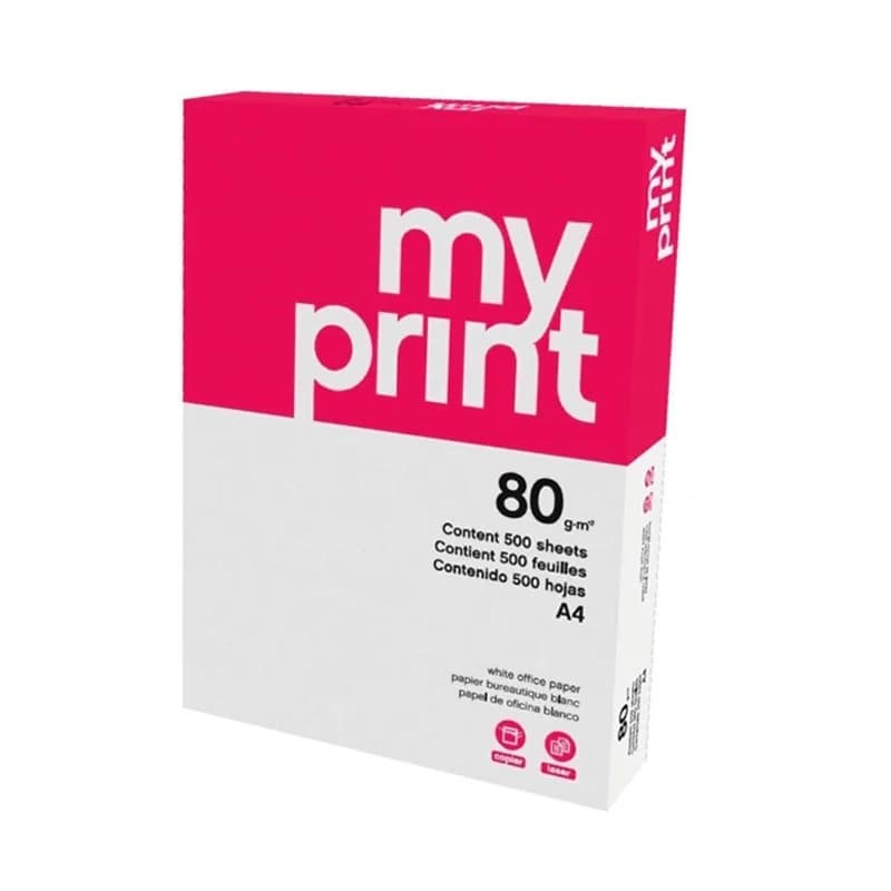 Rame de papier Blanc A4 MY PRINT 500 feuilles 80 Gr