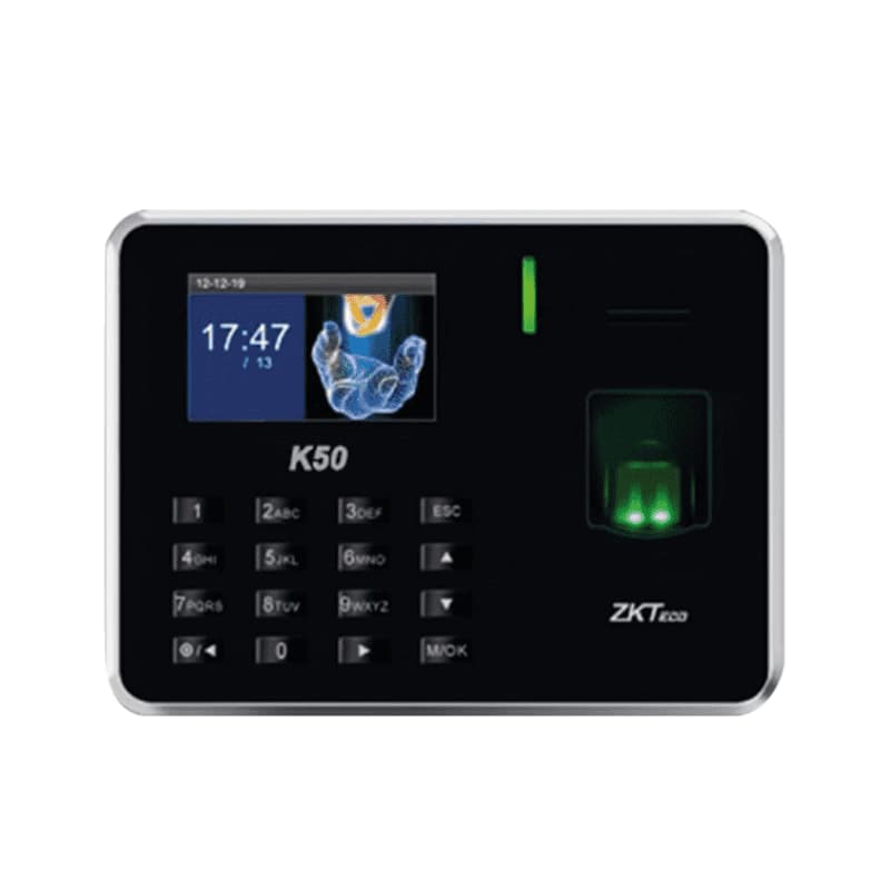 Pointeuse À Empreintes Digitale ZKTECO K50 Avec Batterie intégrée en noir