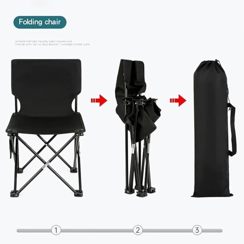 Chaise de plage pliante Noir
