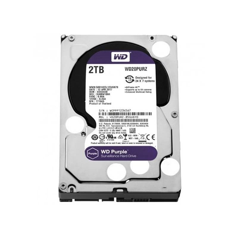 Western Digital WD20PURZ, Disque dur de surveillance 2To Purple SATA III 64Mo