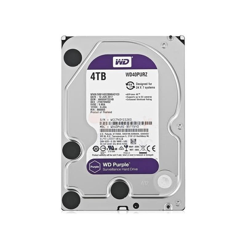 Western Digital WD40PURZ, Disque dur de surveillance 4To Purple SATA III 64Mo