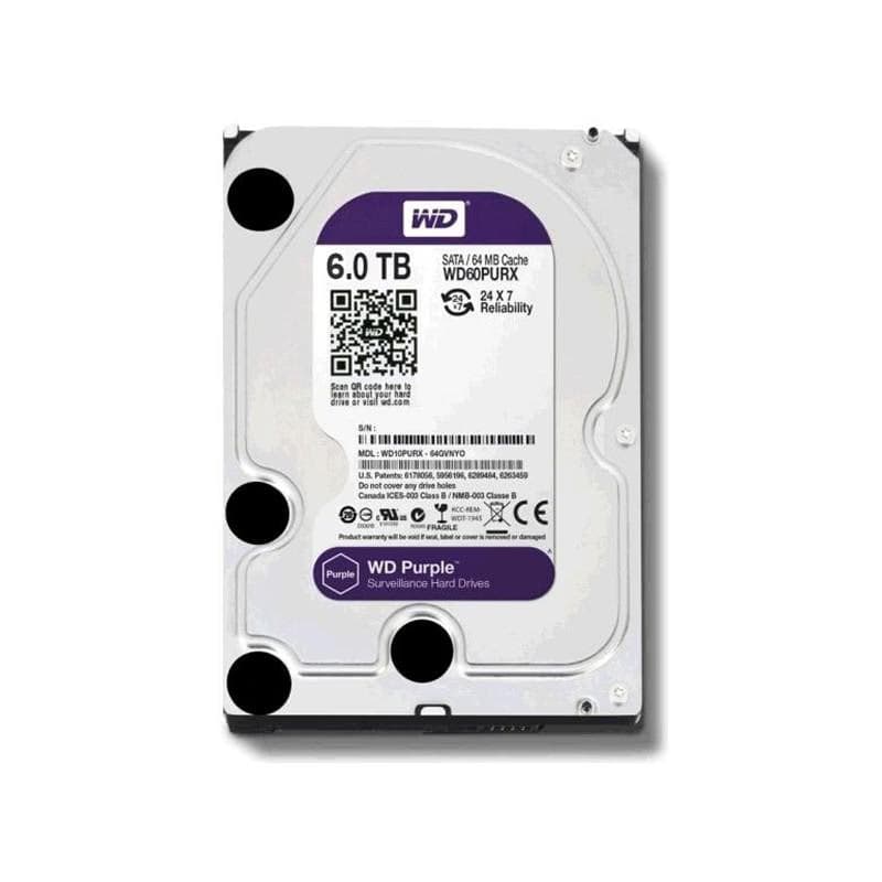 Western Digital WD60PURZ, Disque dur de surveillance 6To Purple SATA III 64Mo