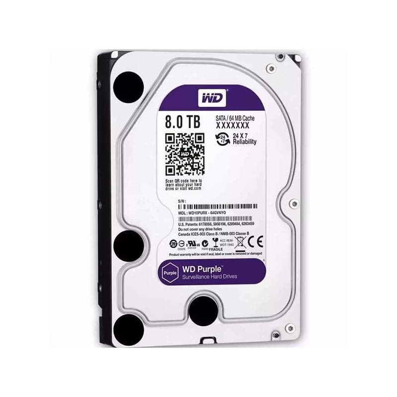 Western Digital WD82PURZ, Disque dur de surveillance 8To Purple SATA III 64Mo