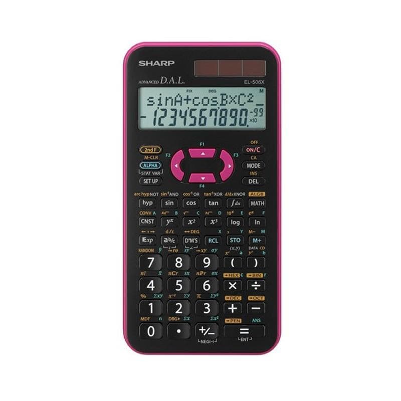 Calculatrice scientifique Sharp EL-506X-PK Ecran 2 lignes 469 fonctions en Rose