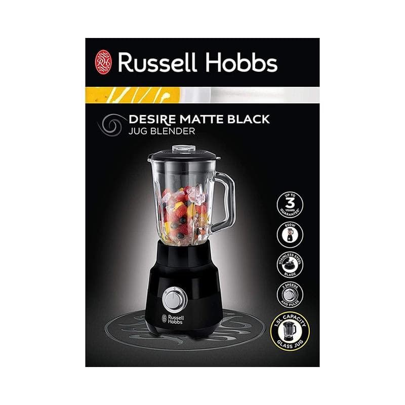 Blender Russell Hobbs 24722-56 de 1.5 Litre à 2 Vitesses, 650 Watts en Noir