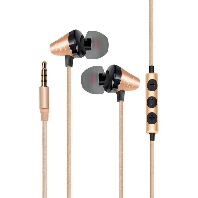 Ecouteurs Stéréo CLAVIER de Promate Intra-auriculaires avec micro en Gold