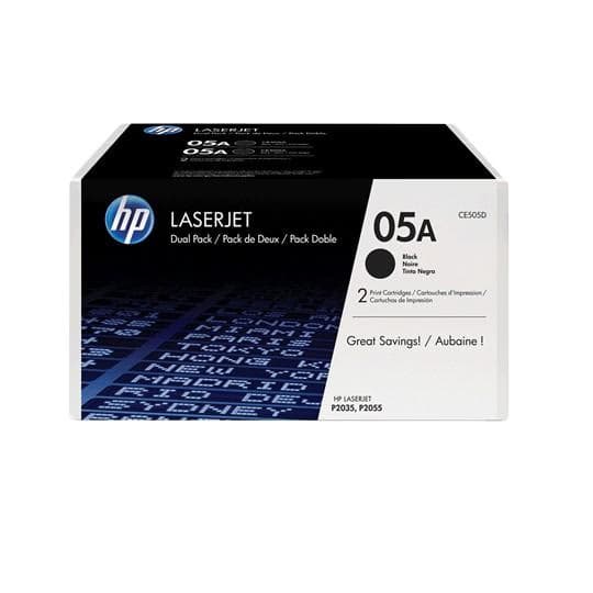 Cartouche Toner Hp 05A LaserJet noir, pack de 2
