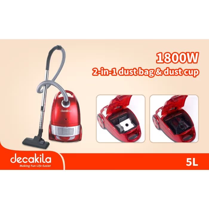 Aspirateur Decakila 5 L - 1800 W CEVC007R Rouge