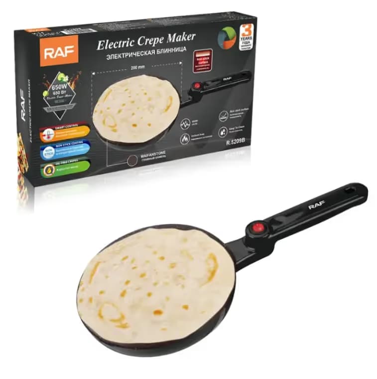  Crêpière Électrique 650W RAF – R.5209 Noir