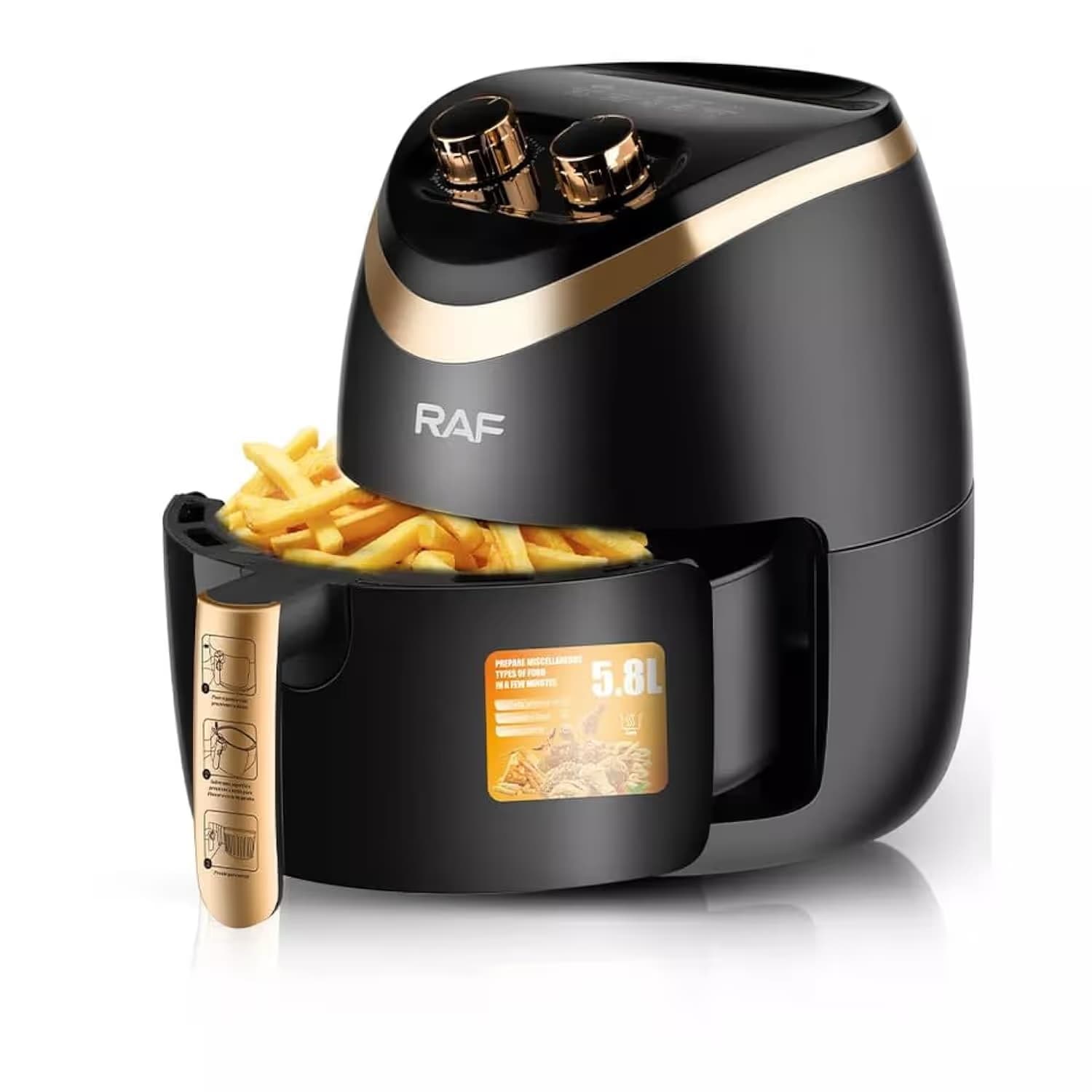 Friteuse Sans Huile – Air Fryer RAF 4.5L  Noir - R.5232B 