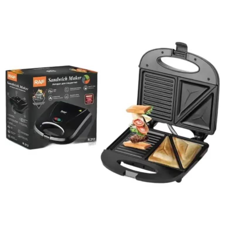 Machine à Sandwich 2en1 750W RAF R.212 Noir  1