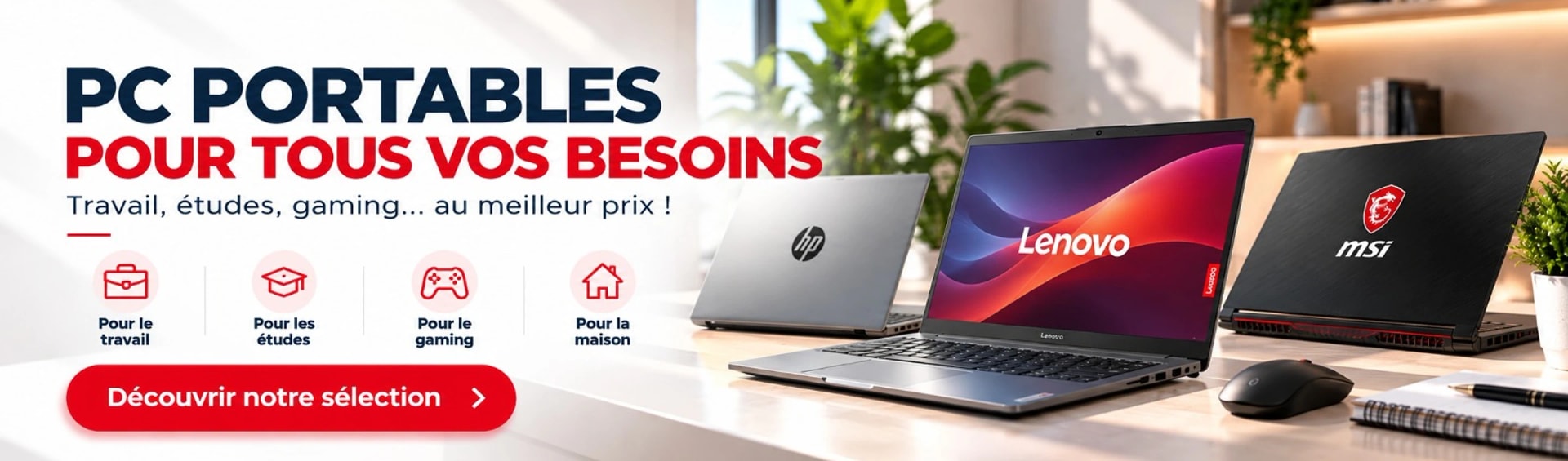 PC portables pour tous vos besoins : travail, études, gaming, maison
