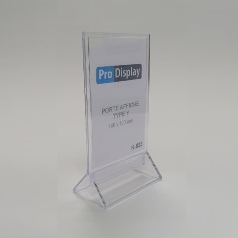 Pro Display K-023, Porte Affiche Type Y Double Face 150 x 100 mm Transparent