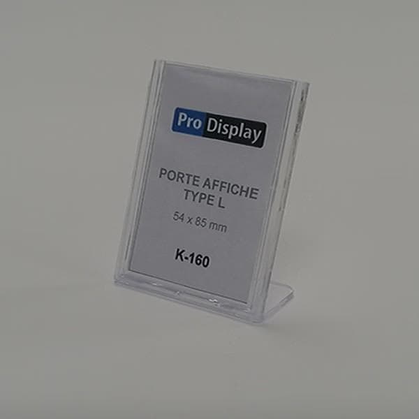 Pro Display K-160, Porte Affiche Type L 54 x 85 mm transparent