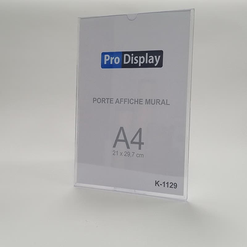 Pro Display K-1129, Porte Affiche mural A4 21 x 29.7 cm Transparent