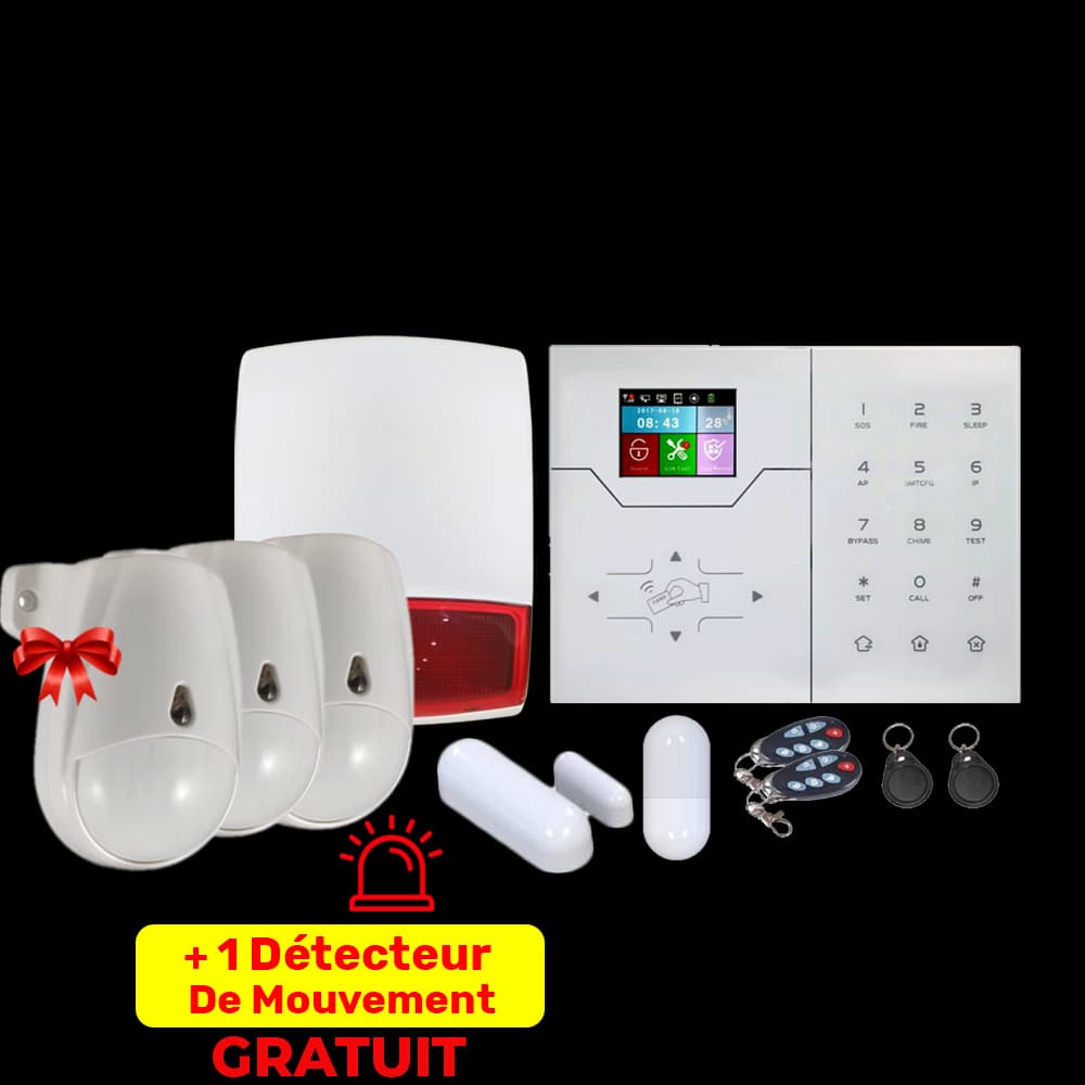 Kit d'Alarme Focus HA-VGW + Sirène MD-327R 868 MHz + 2 Détecteurs de mouvement intérieur Focus