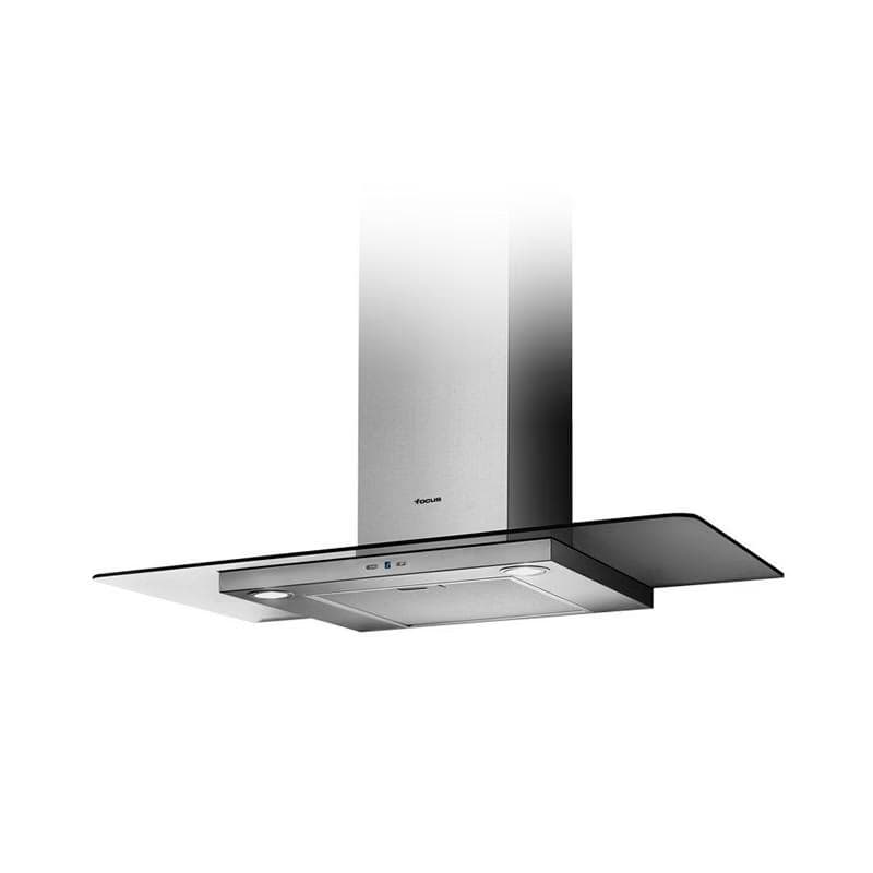 Hotte Cheminée Décorative Focus F916X 1100 m 3/h 90cm en Inox et vitré