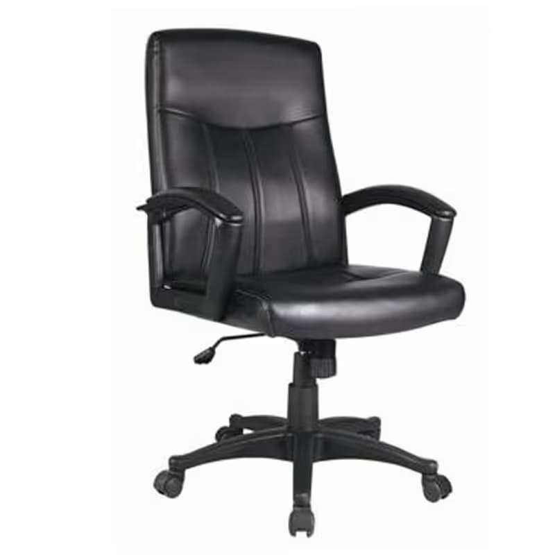 Fauteuil avion dossier bas en simili cuir Noir