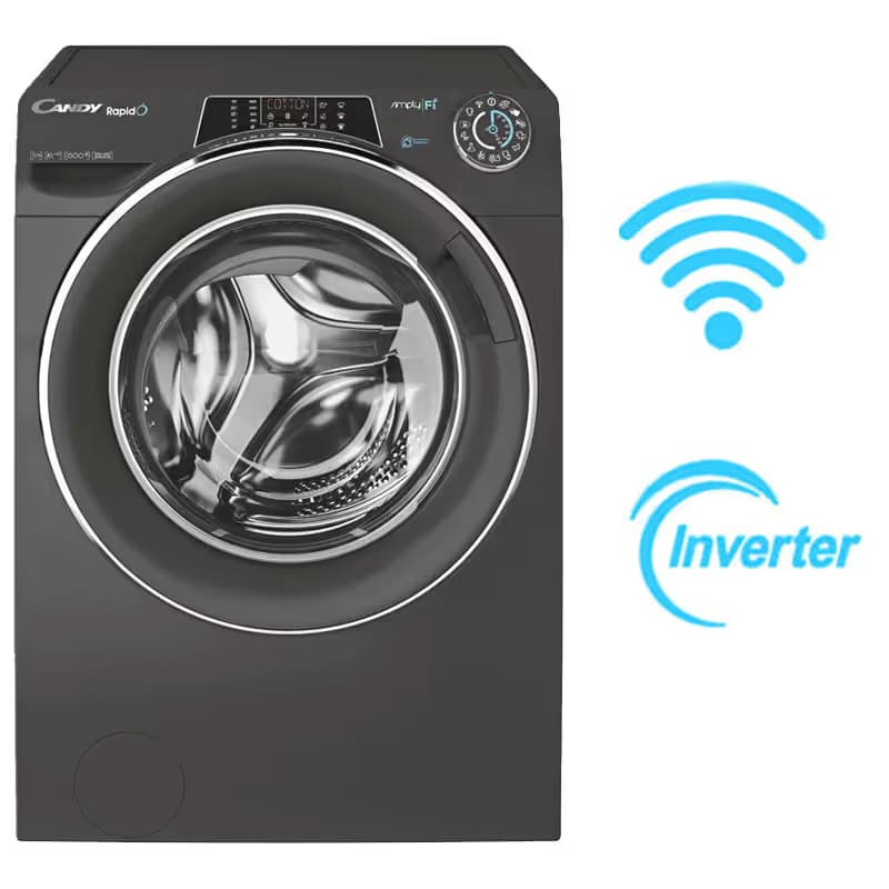 Lave-linge Séchant CANDY INVERTER Rapido Pro 12Kg Smart SILVER