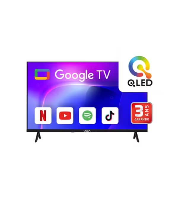 TV VEGA 55" QLED UHD 4K SMART GOOGLE TV avec Récepteur intégré - F55F2QBG