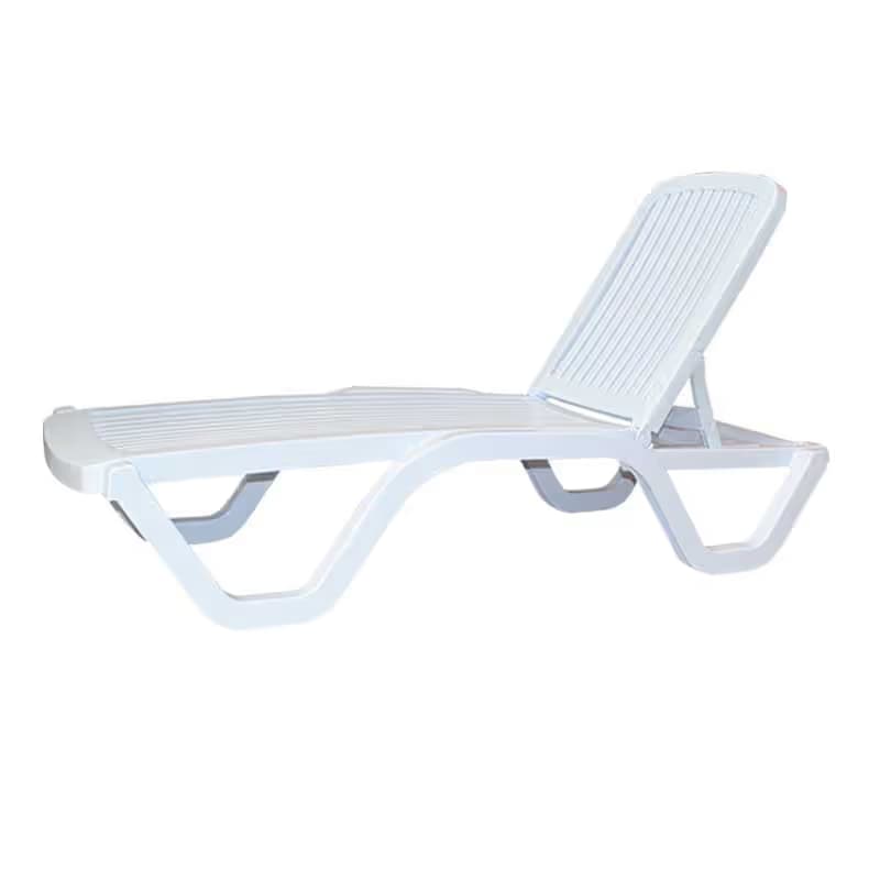 Chaise Longue sans Accoudoir Transat Piscine Blanc